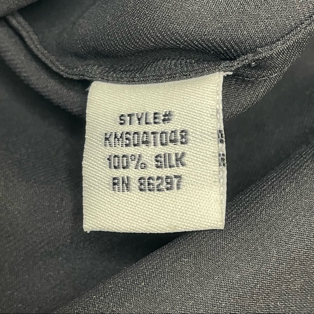 100% Silk Black Floral Embroidered Knee Length Skirt Size 6 Like New - Picture 14 of 17